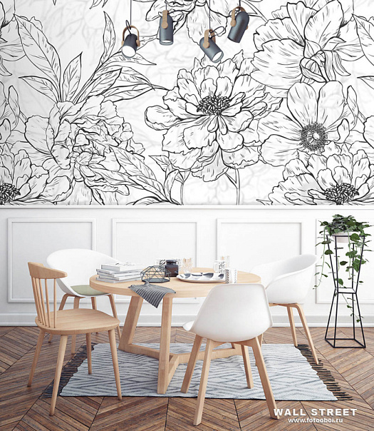 Фотообои в интерьере артикул Floreale 3, FLOREALE, Wall street