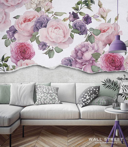 Фотообои в интерьере артикул Floreale 9, FLOREALE, Wall street