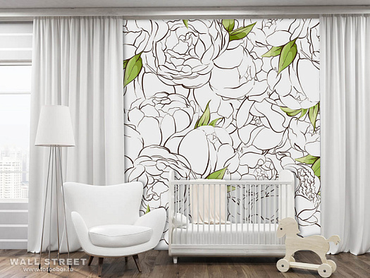 Фотообои в интерьере артикул Floreale 18, FLOREALE, Wall street
