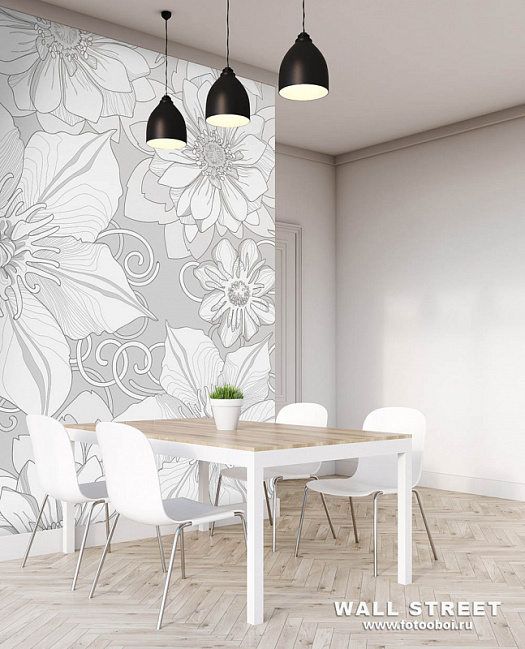 Фотообои в интерьере артикул Floreale 14, FLOREALE, Wall street